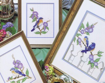 Bluebirds Of Happiness Cross Stitch Chart 3 Designs