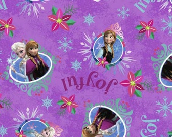 Fat Quarter Disney Frozen Anna and Elsa Christmas 100% Cotton Quilting Fabric
