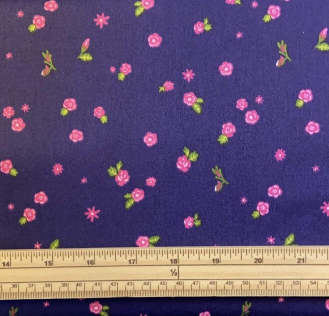 Fat Quarter Daydream Pink Roses on Navy Blue 100% Cotton Fabric - Etsy