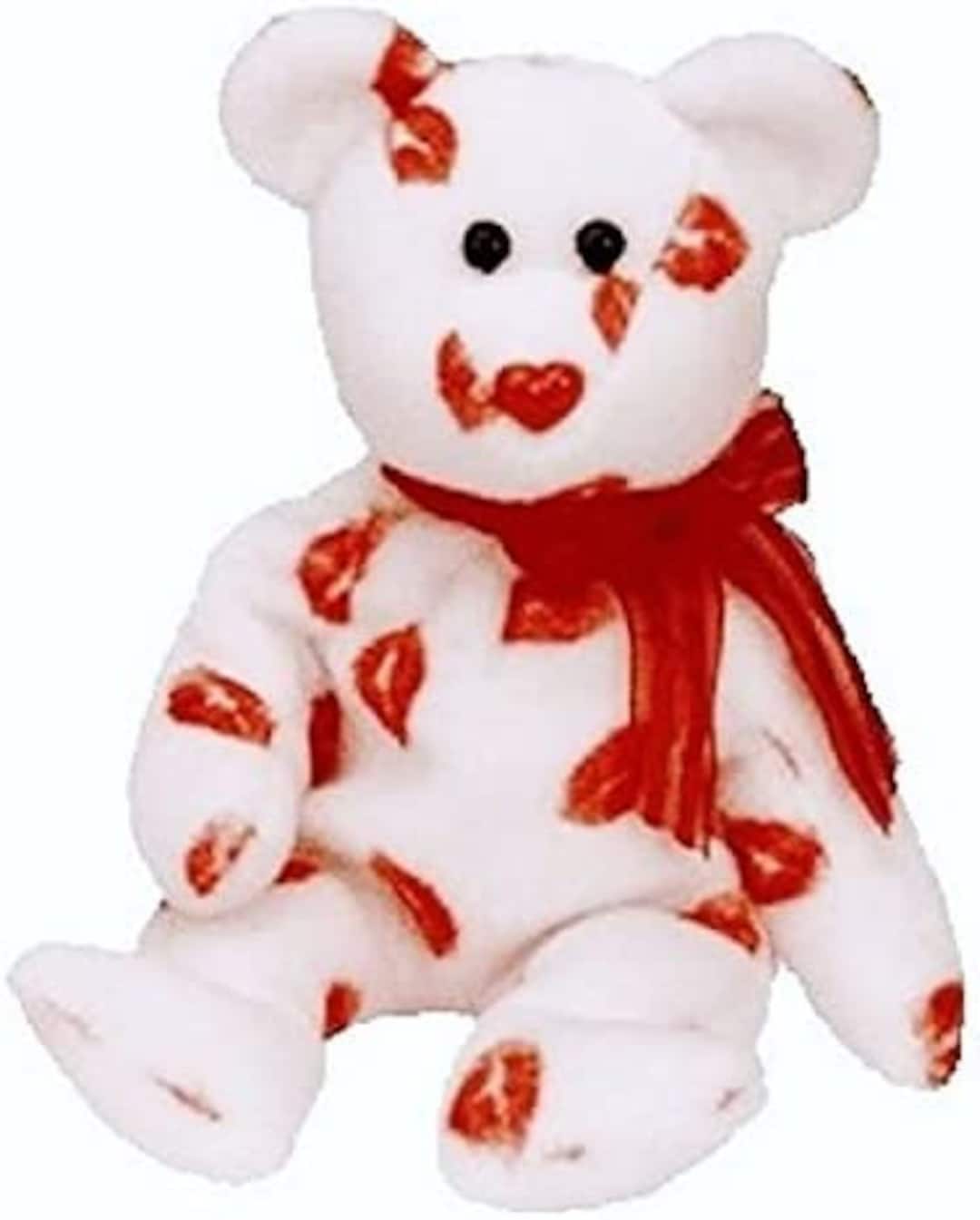 Beanie baby white bear sale with red heart