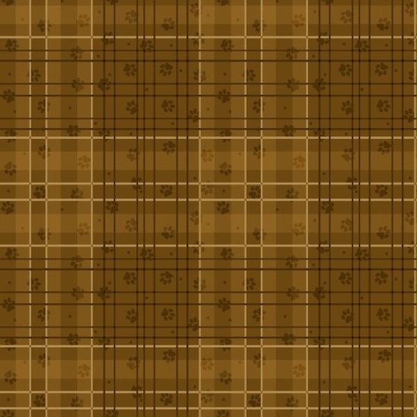 Le plaid Fat Quarter Brown avec chien imprime du tissu 100 % coton