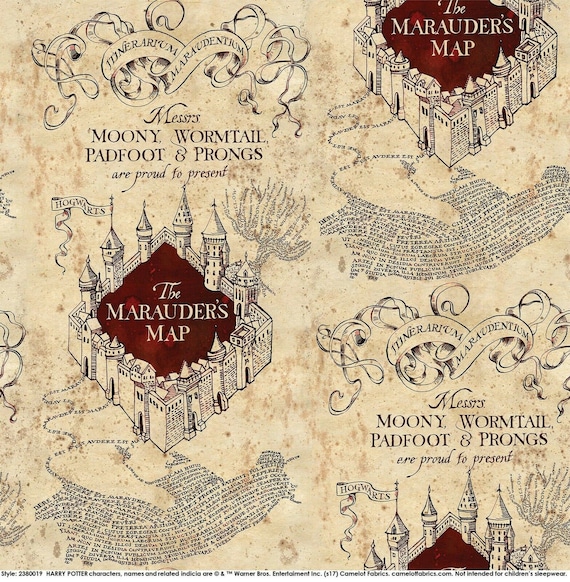 Tessuto da cucito trapuntato in 100% cotone Fat Quarter Harry Potter Mappa  del Malandrino -  Italia