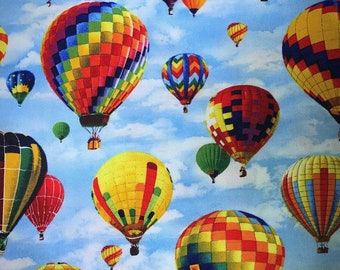 Fat Quarter In Motion Hot Air Balloon Fancy 100% Cotton Quilting Fabric