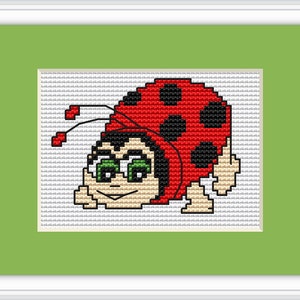 Ladybird Cross Stitch Kit 14 Count Luca S Ideal For Beginner 7cm x 5cm