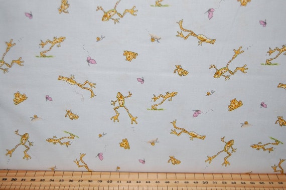 Cotton Fabric Fat Quarter quilting Guess How Much I Love You Rabbit frog
