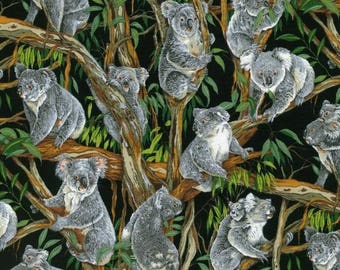 Fat Quarter Koalas Australia Cotton Quilting Fabric Nutex 11120 102 Bears