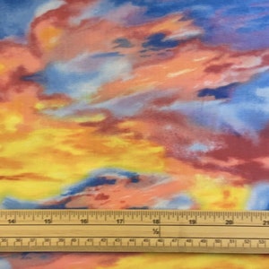 Tissu matelassé 100 % coton Fat Quarter Sunset Skies Sunrise Clouds
