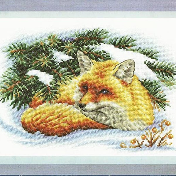 Lucas-S Cross Stitch Kit "Foxes" - Counted Cross Stitch Kit With Aida 16 Fabric, Anchor Threads, Chart & Needle