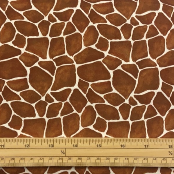 Tissu matelassé 100 % coton Fat Quarter, imprimé girafe africaine safari sur l'ensemble de la surface