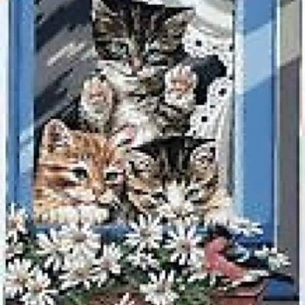 The Little Riffraffs Cats Tapestry Needlepoint Canvas Royal Paris