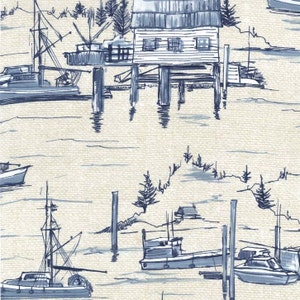 Fat Quarter The Cove Indigo Cove Map Parchemin Mer 100 % coton Quilting