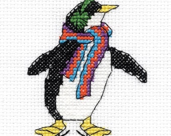 Penguin Cross Stitch Kit - Christmas Characters - DMC