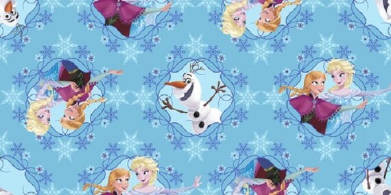 Fat Quarter Disney Frozen Sisters Skating Framed Cotton Sewing Quilting Fabric
