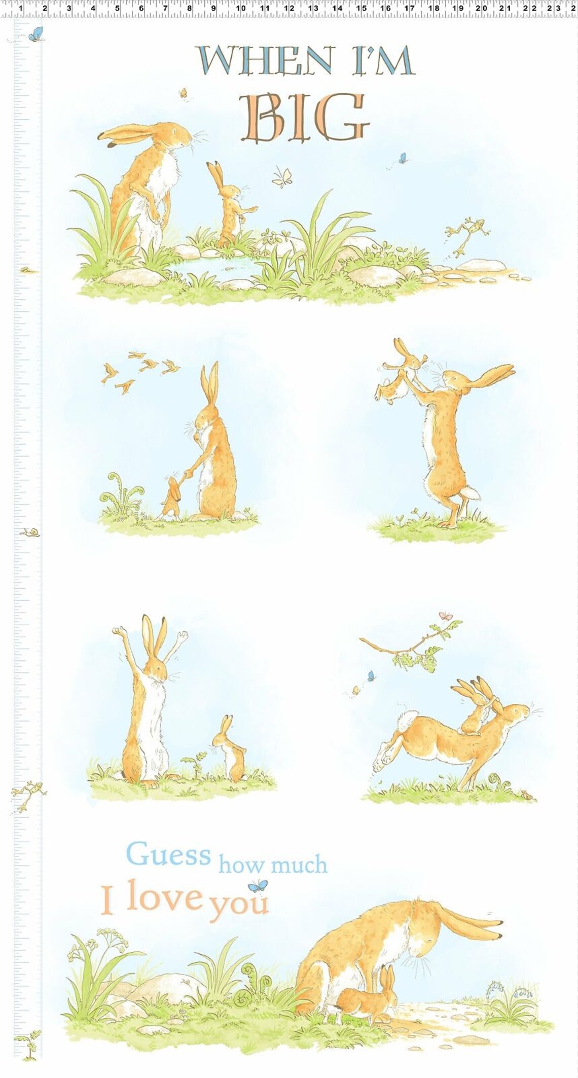 Guess How Much I Love You Hares Hight Chart Panel 100 Cotton Etsy UK