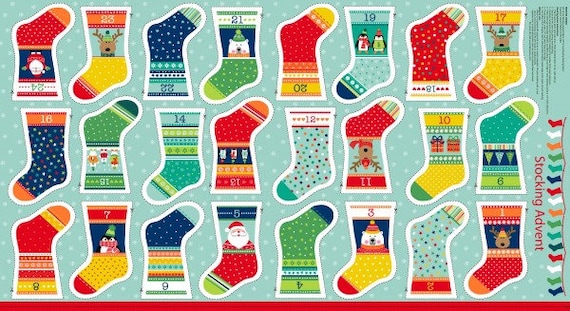 novelty-christmas-stockings-bunting-advent-calendar-quilting-panel-fabric-etsy