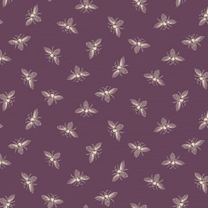 Fat Quarter French Chateau & Bee 100% Cotton Quilting Fabric -Ripe Plum