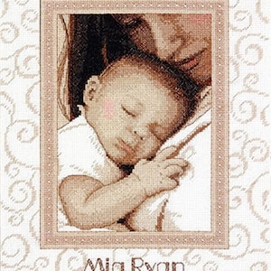 Peaceful Baby Birth Record Counted Cross Stitch Kit Dimensions