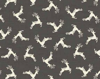 Fat Quarter Scandinavian 4 Reindeer Grey Christmas 100% Cotton Quilting Fabric