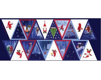 Keep Believing Christmas Bunting 100% Cotton Quilting Panel Fabric