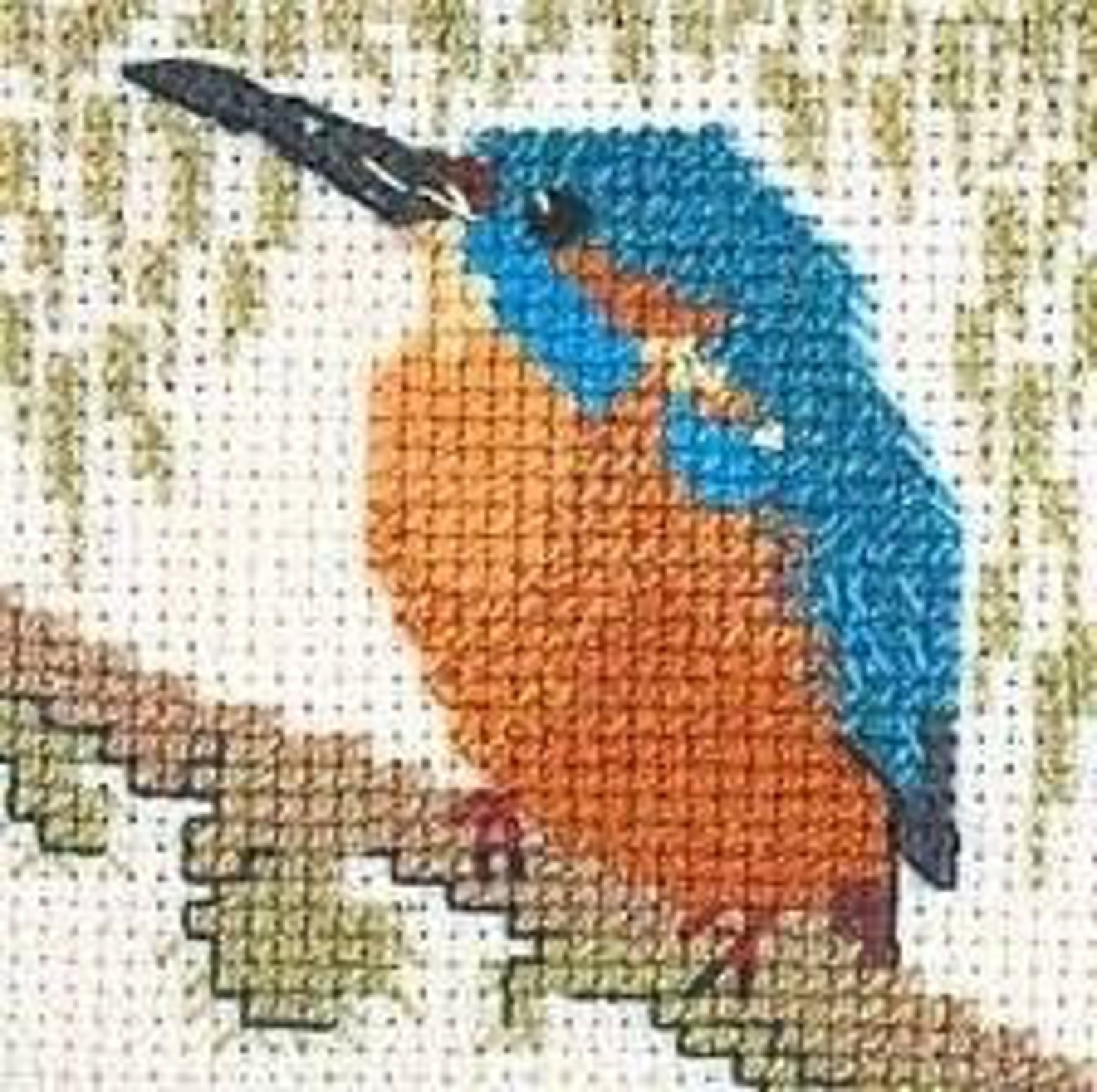 Kingfisher Bird Card Counted Cross Stitch Kit By Textile Etsy