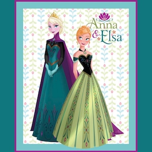 Anna and Elsa Disney Frozen Coronation 100% Cotton Quilting Fabric Panel 55427