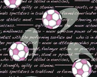 Fat Quarter Girls Soccer Football Cotton Quilting Sewing Fabric