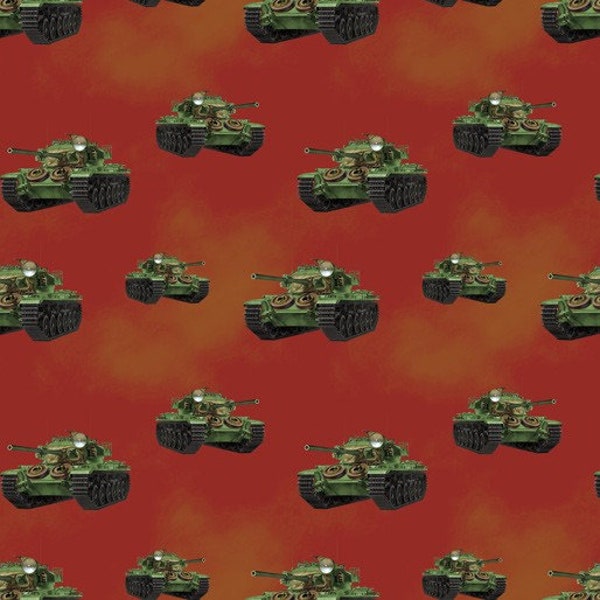 Fat Quarter Battle Zone Chieftain Tank Mk. 5/1 Cotton Quilting Fabric