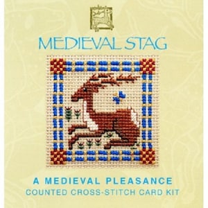 Medieval Stag Card Counted Cross Stitch Kit