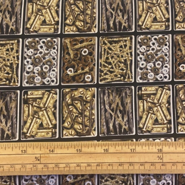 Nuts Bolts Fabric Etsy