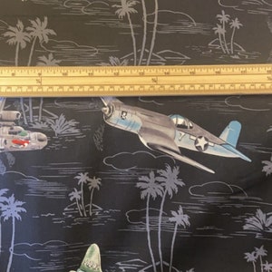 Fat Quarter Fighters And Bomber Planes On Black 100% Cotton Quilting Fabric