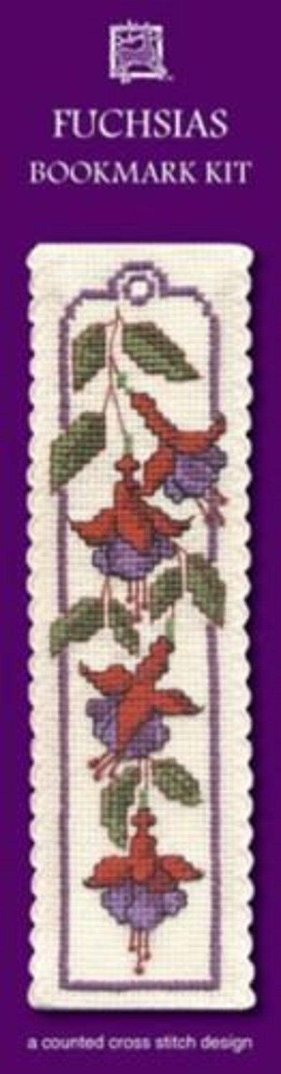 Kit. Bookmark to cross stitch. Pansies. Textile Heritage Collection