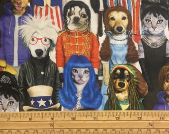 Fat Quarter Pets Rock Rock Stars Allover 100% Cotton Quilting Fabric