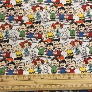 Fat Quarter Peanuts Snoopy Charlie Brown Laughing With Friends 100% Cotton Quilting Fabric