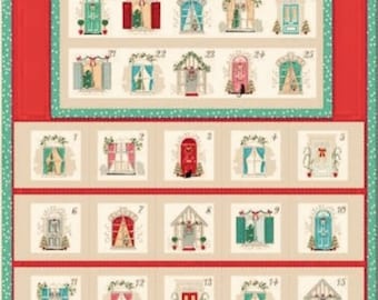 Christmas Home Sweet Home Advent Panel 100% Cotton Print Fabric