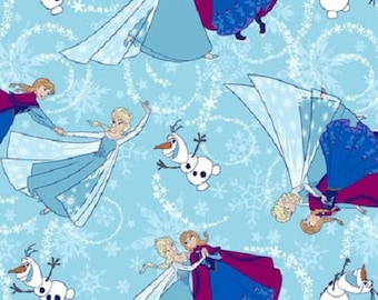 Fat Quarter Disney Frozen Sisters Skating Toss Cotton Quilting Fabric Springs