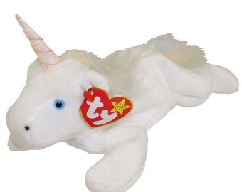 TY Beanie Baby Mystic - The Unicorn (With Pastel Rainbow Mane)