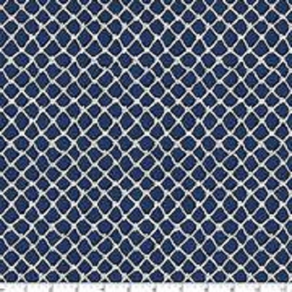 Fat Quarter At the Helm Net Navy 100% Cotton Quilting Fabric