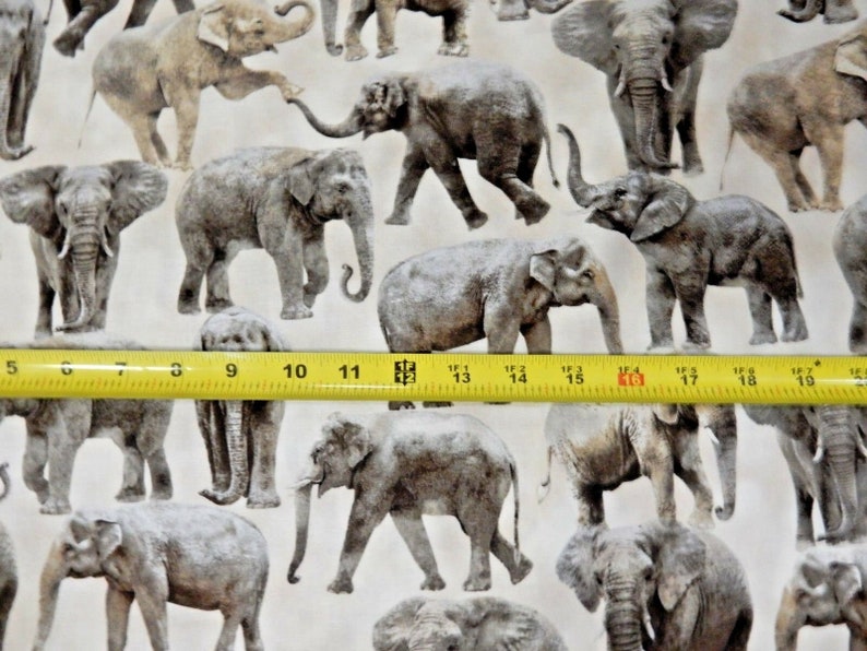Fat Quarter Elephants Cotton Quilting Fabric Safari Savannah Etsy