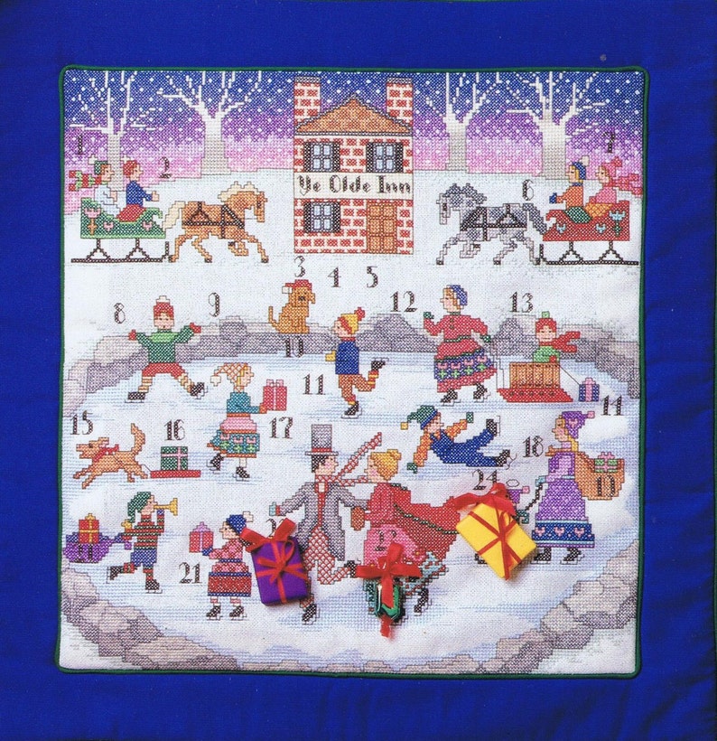 Advent Calendar Christmas Cross Stitch Chart Pattern by Anchor Etsy