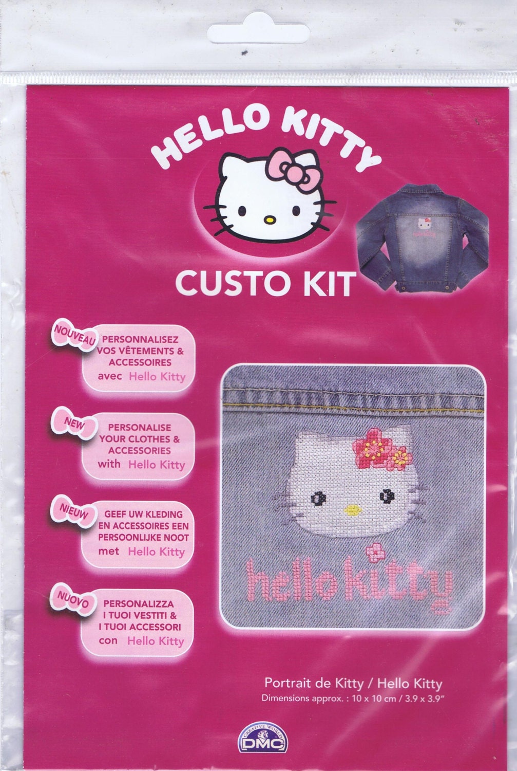 Sleutel vergaan Flash Hello Kitty Custo Cross Stitch Kit by DMC Using Waste Canvas - Etsy