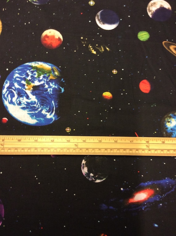 Fat Quarter Solar System 100% Cotton Quilting Fabric - Space