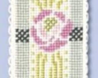 Cross Stitch Bookmark Kit - Damask Rose Counted Cross Stitch Pattern With Threads & Aida - View #5