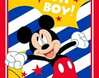 Micky Maus Oh Boy 100% Baumwolle Print Fabric - Disney - Federn Kreativ