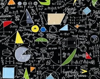 Fat Quarter Mathematics, Maths, 100% Cotton Quilting Fabric - Timeless Treasures