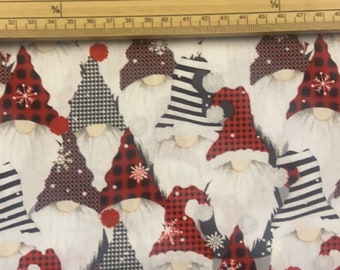 Fat Quarter Holidays Christmas Gnomes Gonks 100% Cotton Quilting Fabric
