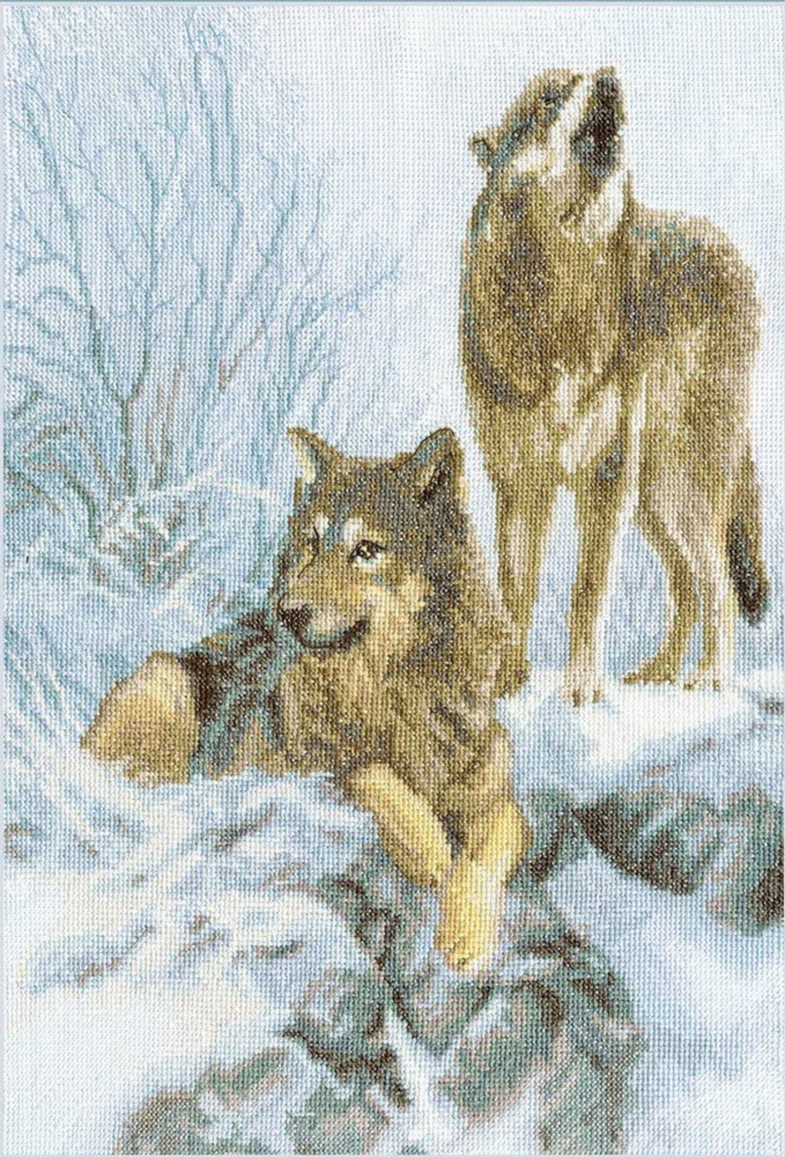 Howling Wolf Counted Cross Stitch Kit Etsy