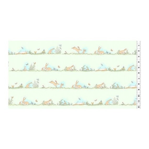 Fat Quarter Guess How Much I Love You 18 Hares Stripe Cotton Etsy