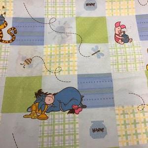 Winnie The Pooh Fabric 100% Cotton Fabric Fat Quarter Tumbler Cut Eeyore  Tigger Piglet Roo Baby Babies Fabric