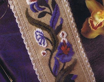 Blue Garland Bookmark Embroidery Kit - 3" x 7" (7.5cm x 17.5cm) - DMC