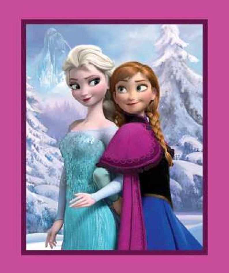 Disney Frozen Elsa and Anna Panel Cotton Print Quilting Fabric Etsy